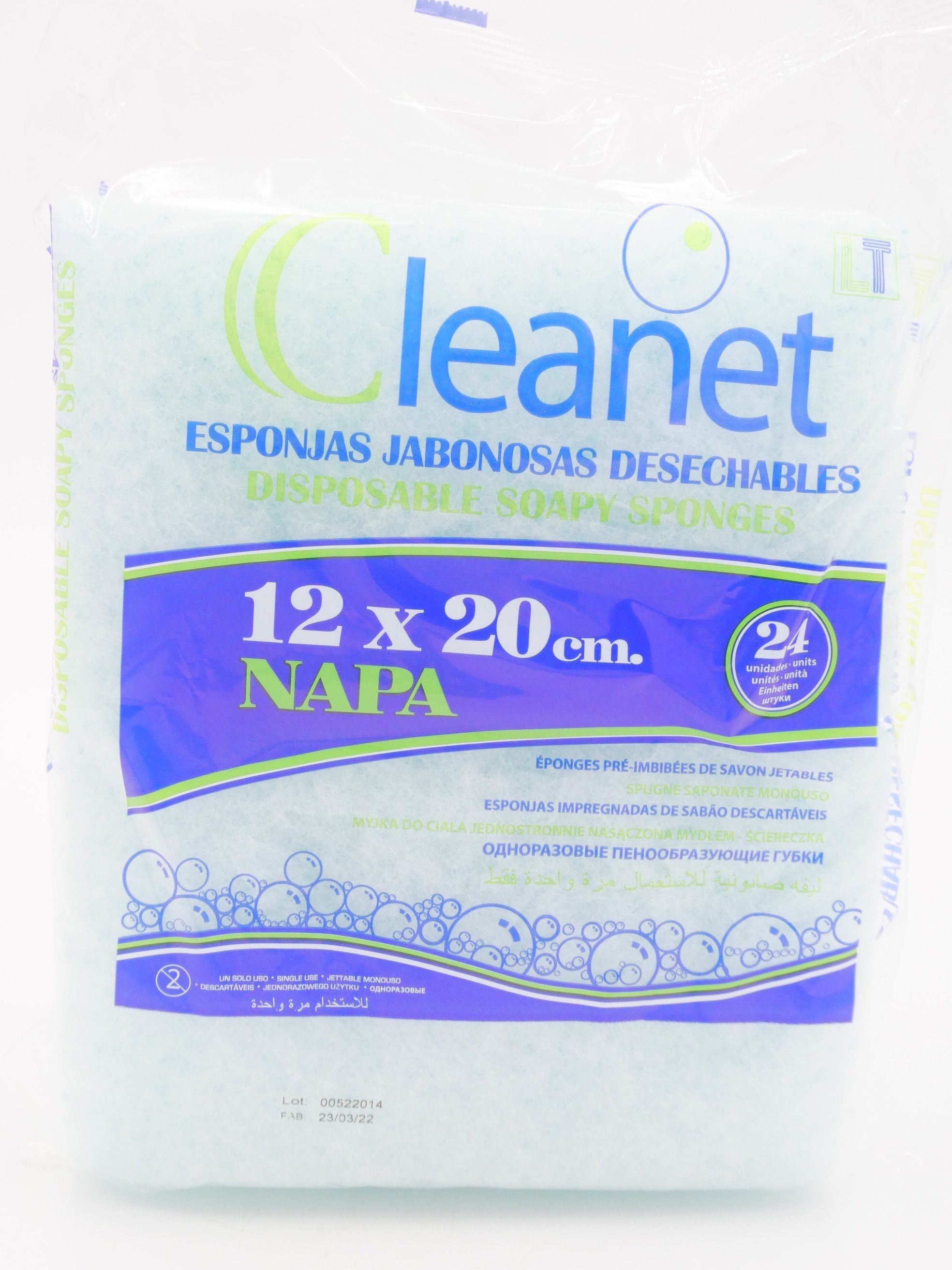 CLEANET esponja jabonosa corporal 24 unidades