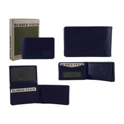 RUBBER Cartera de Piel Azul...